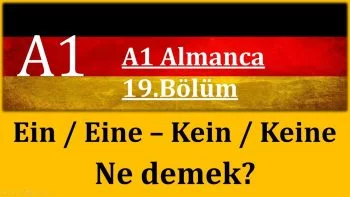 A1 Almanca | 19.Bölüm | Ein-Eine / Kein-Keine Ne demek?